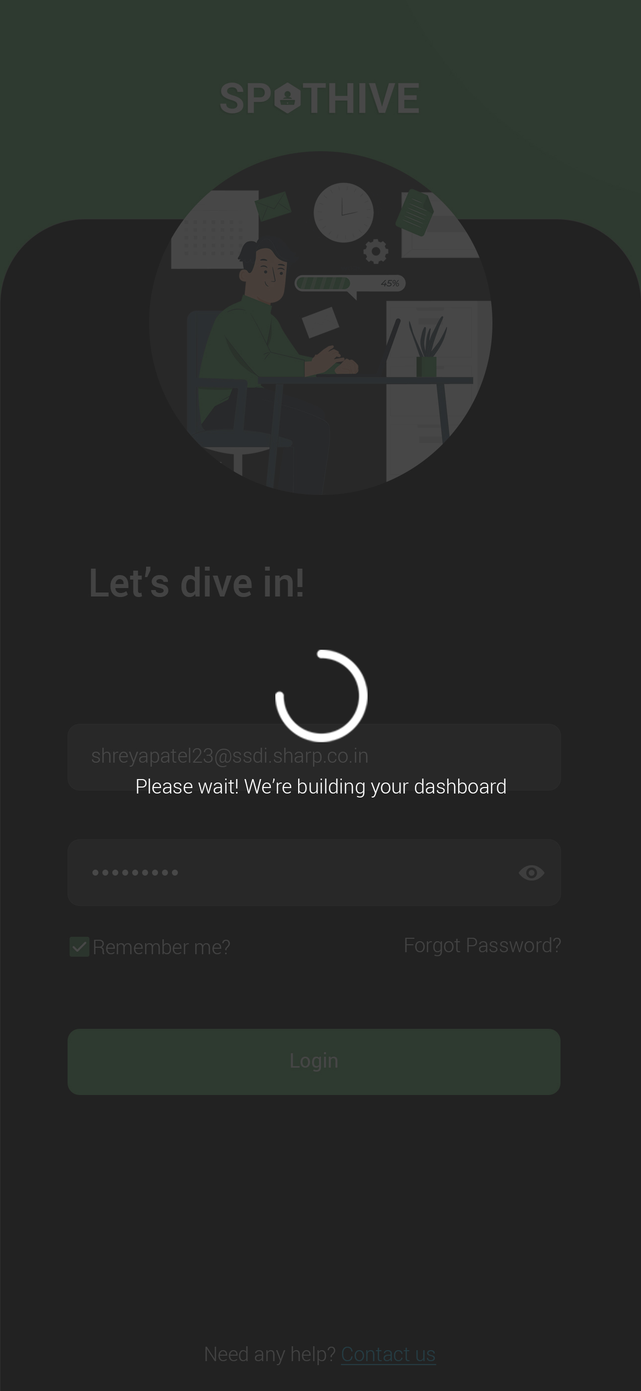 Login, step four